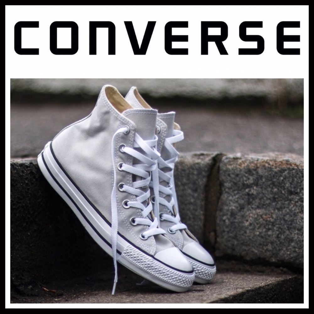 CONVERSE CHUCK TAYLOR GREY WHITE HIGH TOPS A3C - Picture 1 of 8